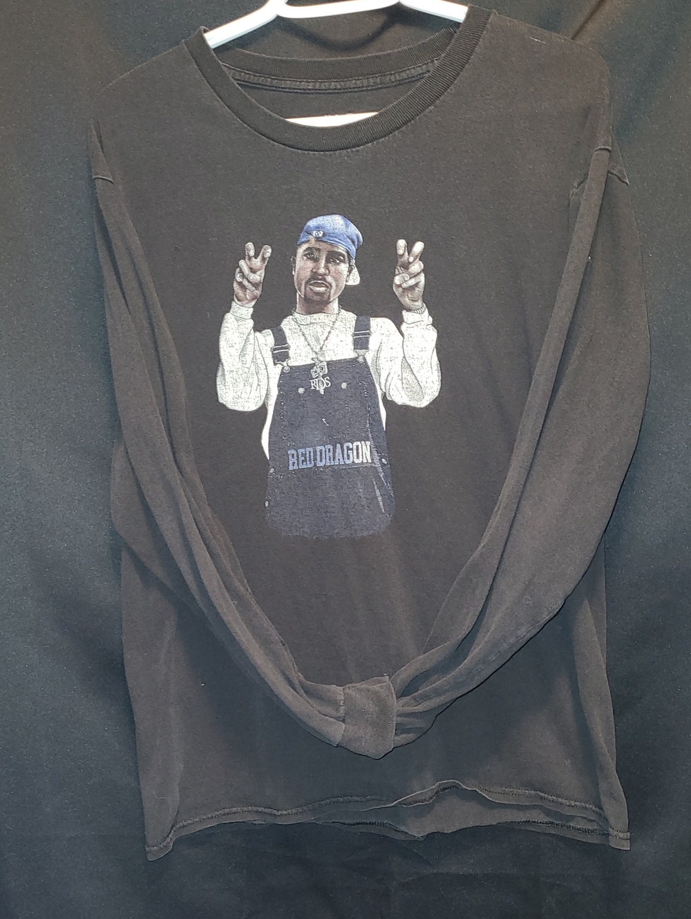 Red Dragon TUPAC Black Graphic Pullover LONG SLEEVE Sweatshirt - Men